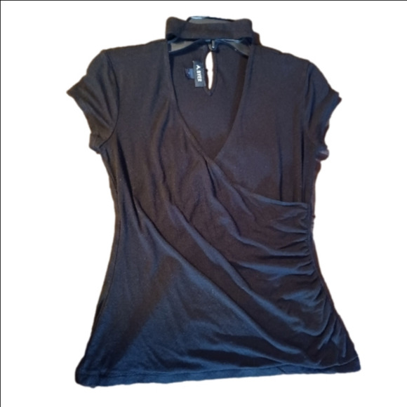 AMY BYER BLACK MEDIUM SHIRT (M)WITH A CHOCKER TYPE COLLAR. - Picture 1 of 5